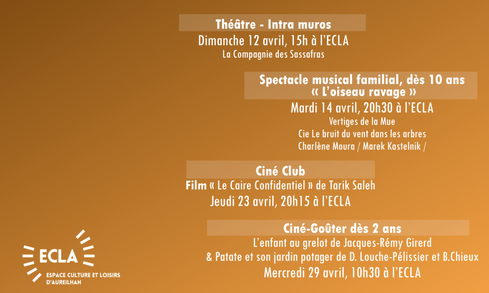 PROGRAMMATION CULTURELLE