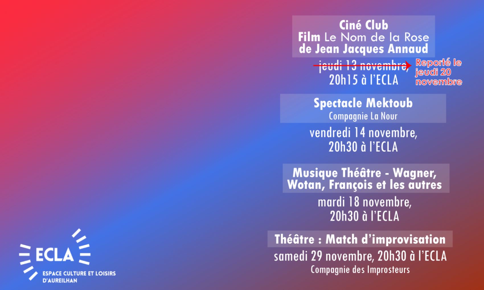 PROGRAMMATION CULTURELLE