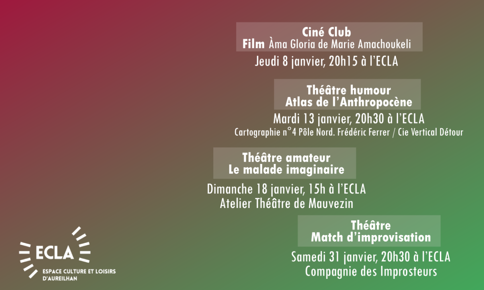 PROGRAMMATION CULTURELLE