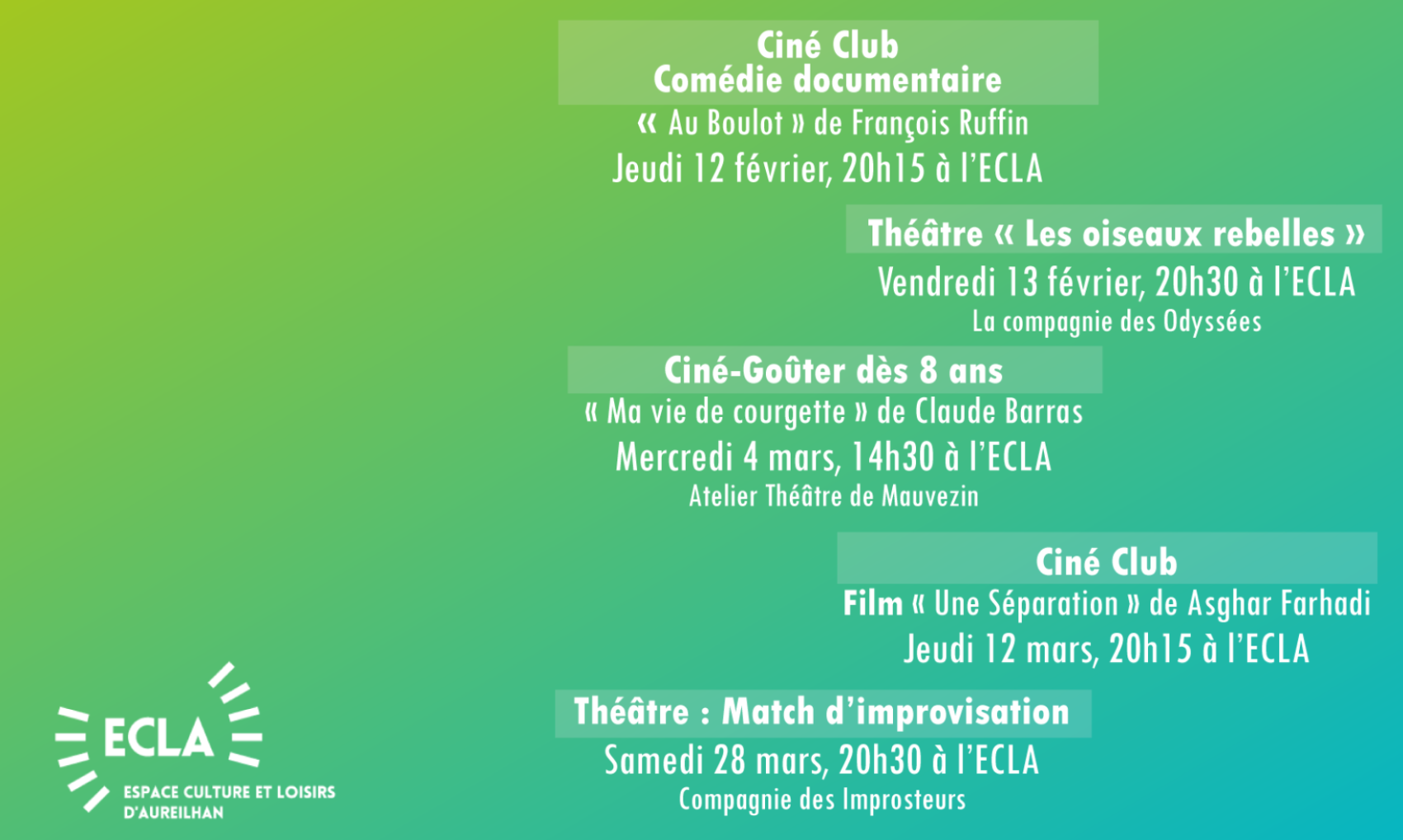 PROGRAMMATION CULTURELLE