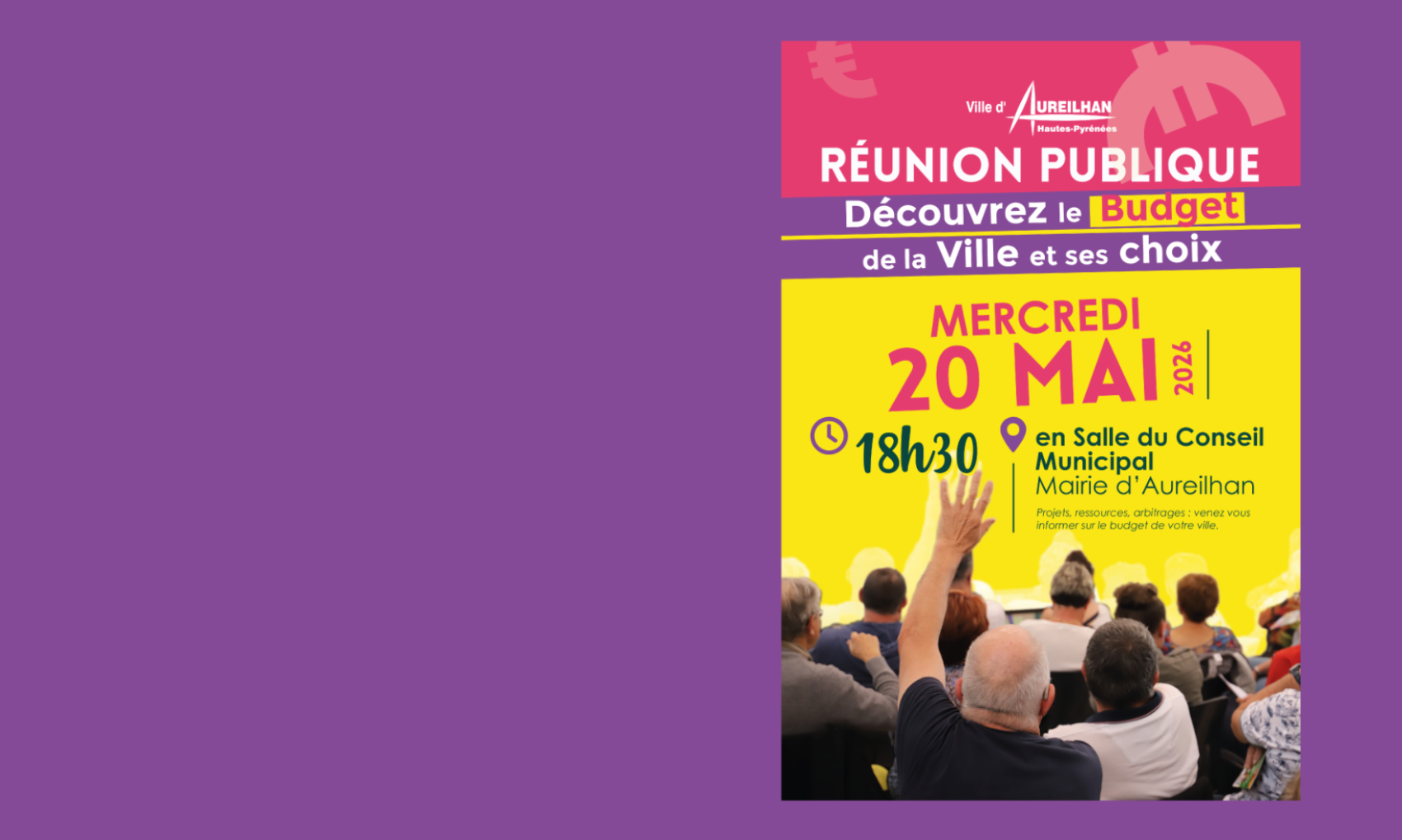 RÉUNION PUBLIQUE SUR LE BUDGET DE LA VILLE