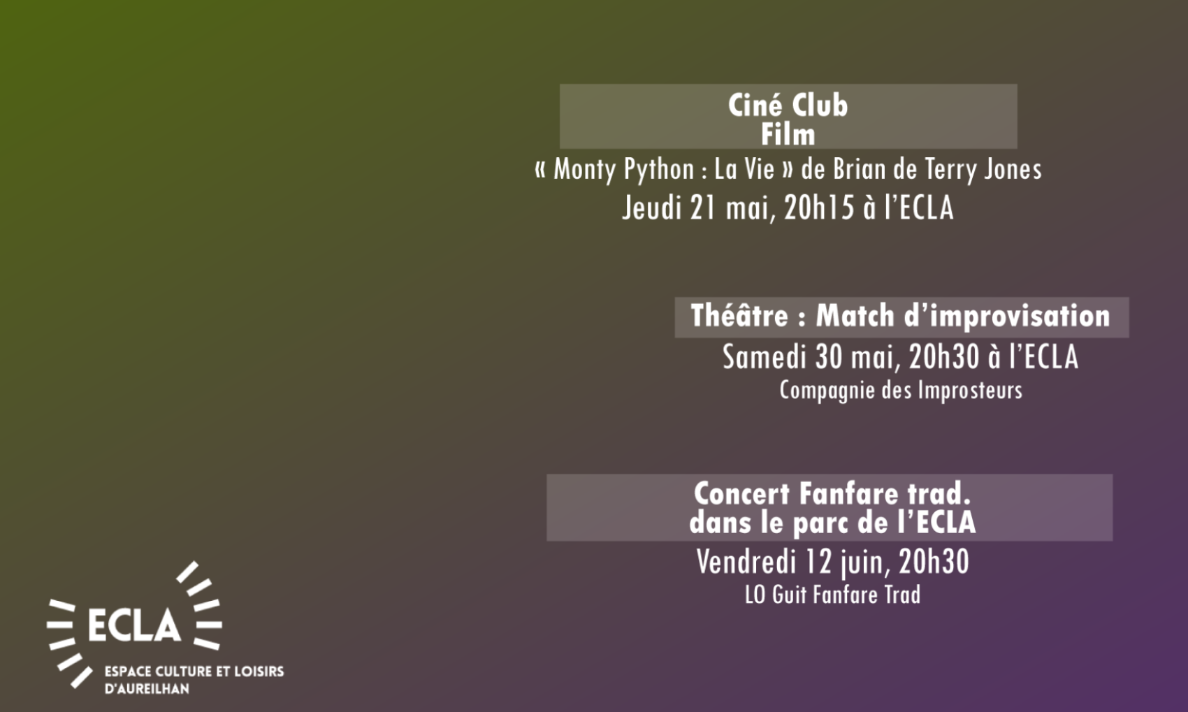 PROGRAMMATION CULTURELLE