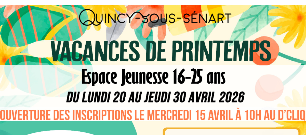 🐝PROGRAMME VACANCES DE PRINTEMPS DU D'CLIQ 2026