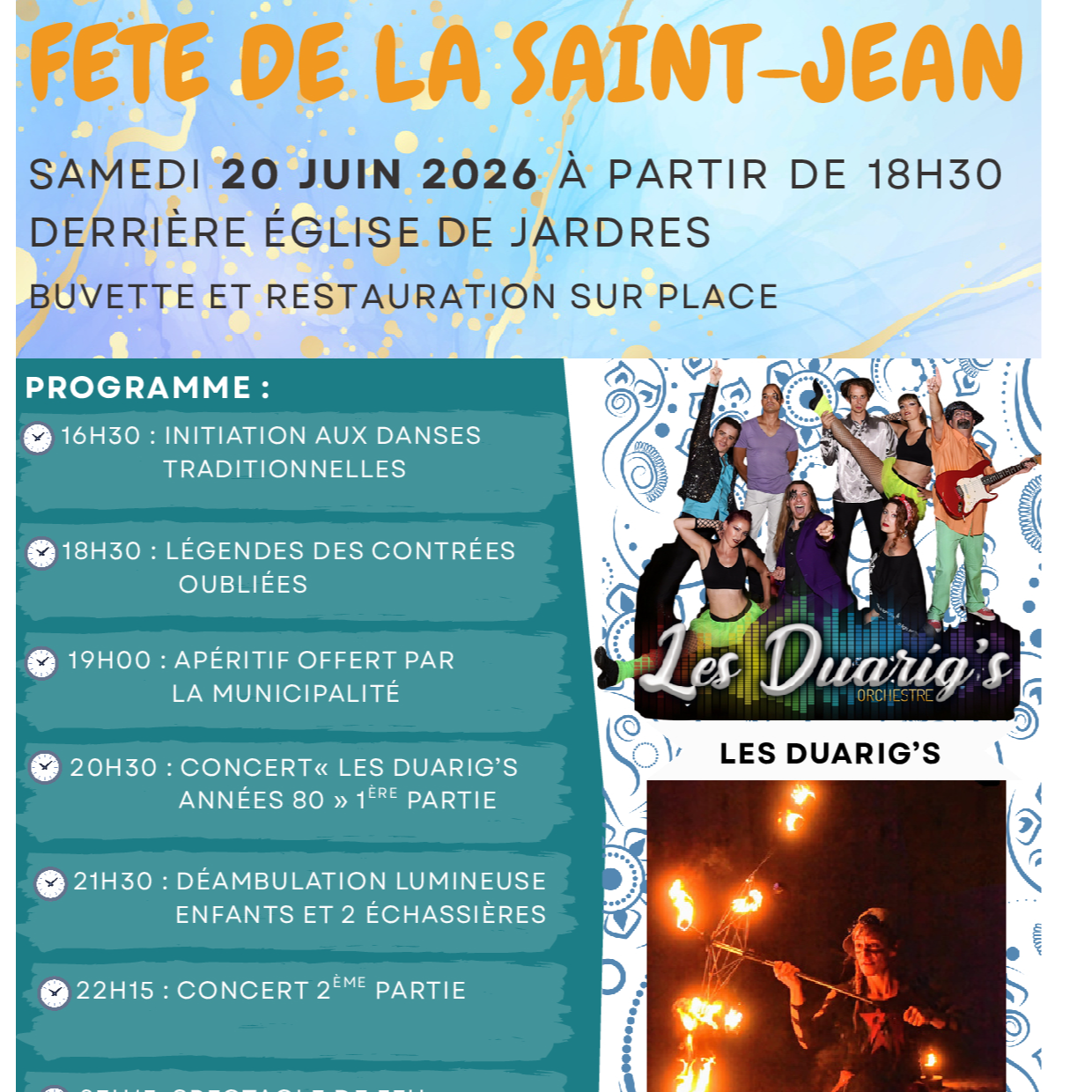 Fête de la St Jean, Samedi 20 Juin