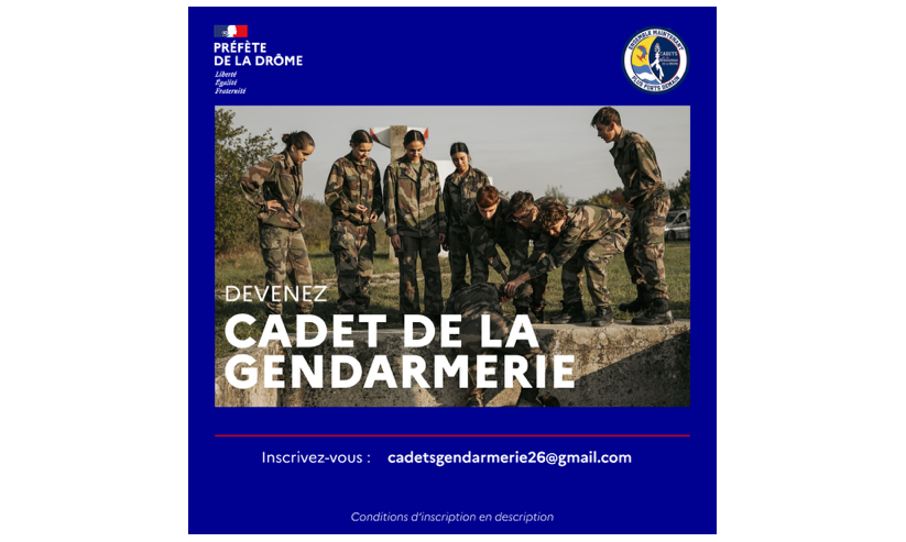 Campagne de recrutement des Cadets de la Gendarmerie de la Drôme