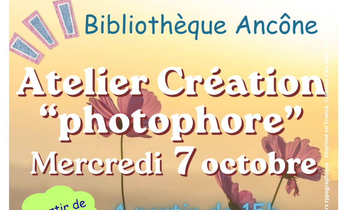 Inscriptions ouvertes pour l'atelier de création proposé à la bibliothèque