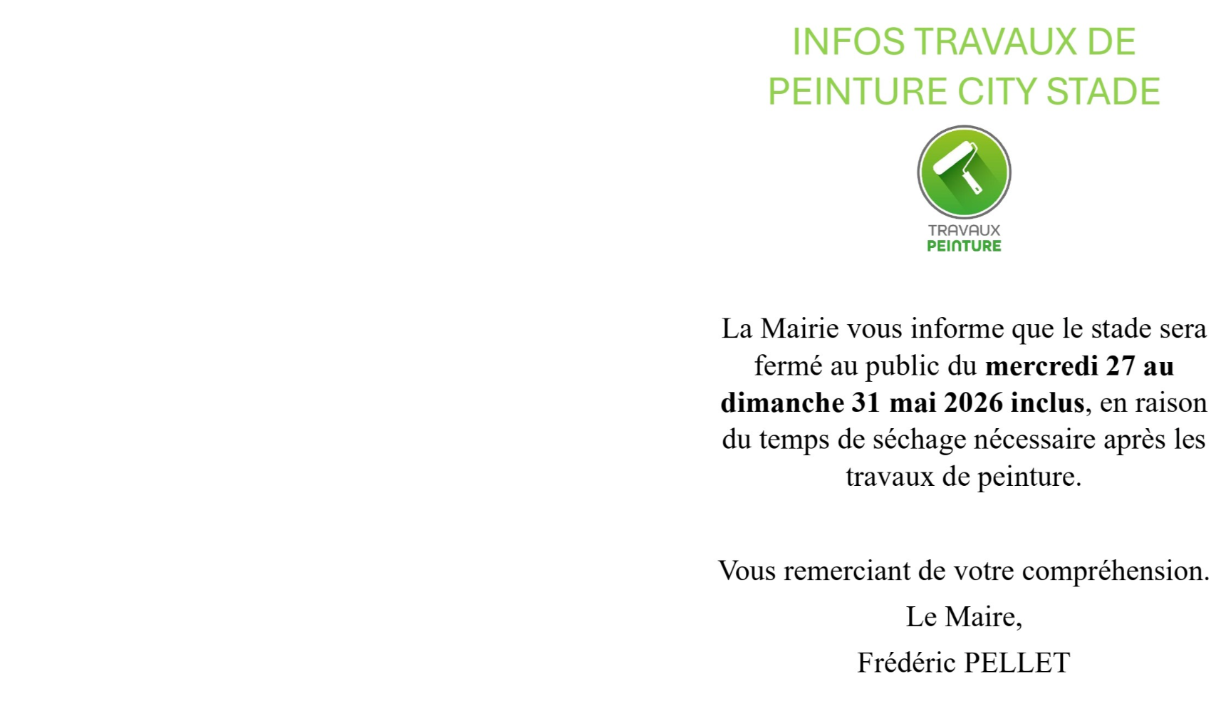 FERMETURE CITY STADE