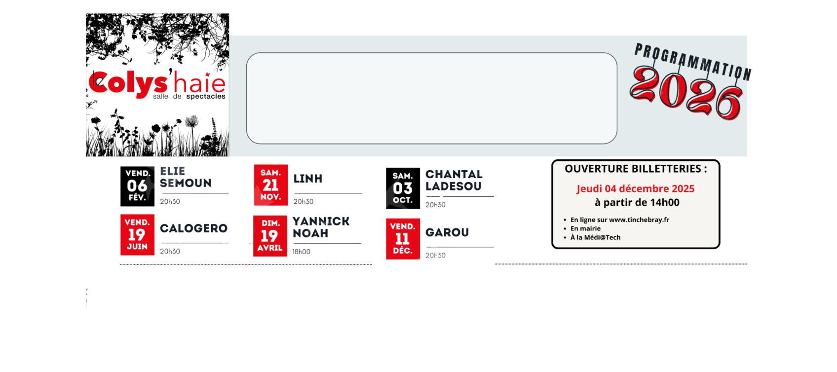 Colys'Haie Programmation 2026