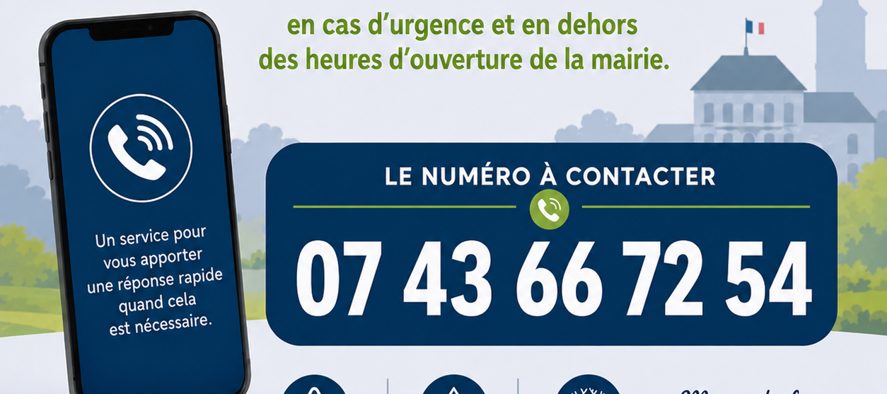 Nouveauté, un numéro d'astreinte !