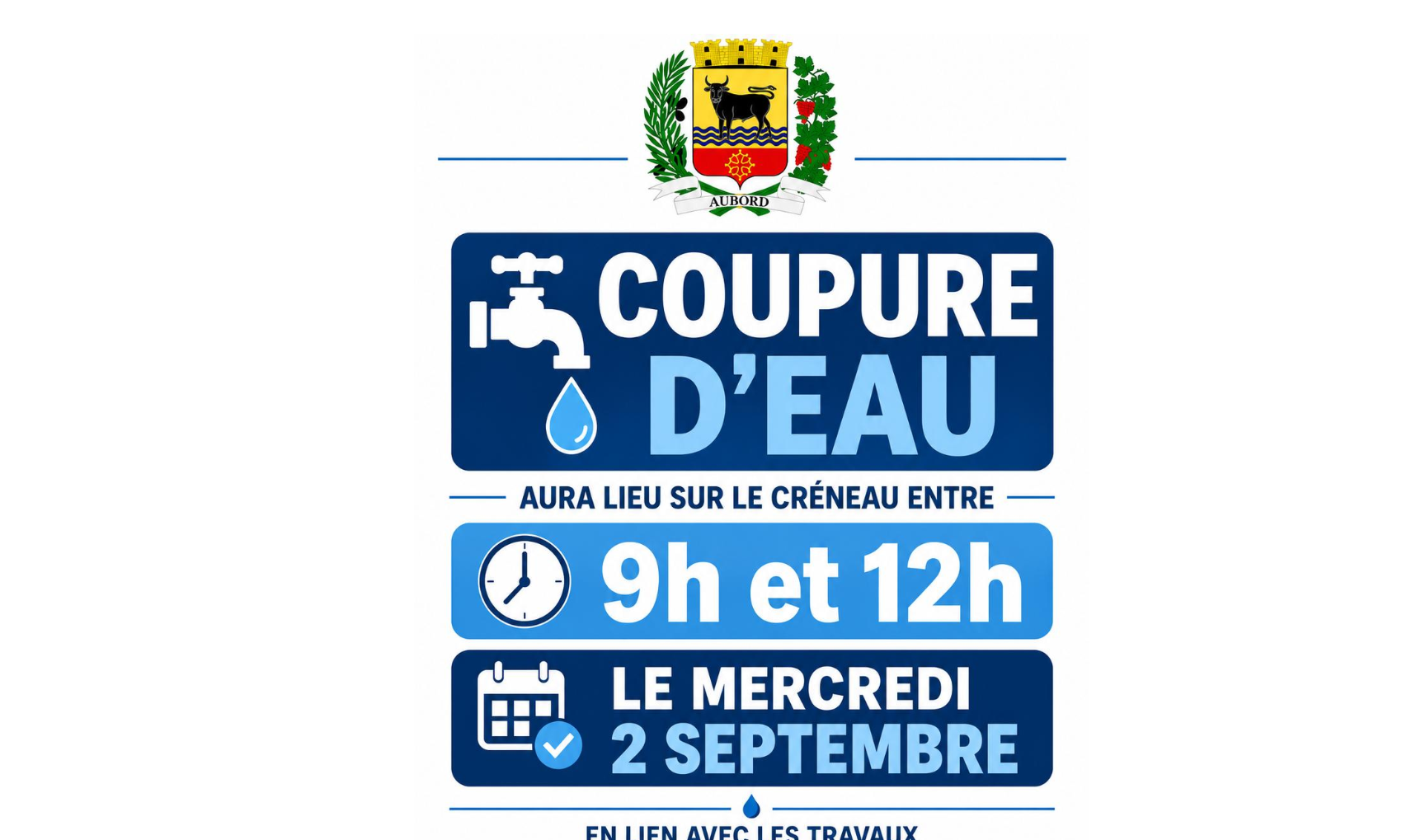 COUPURE D'EAU 02.09.2026