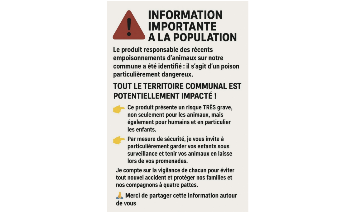 INFORMATION IMPORTANTE A LA POPULATION