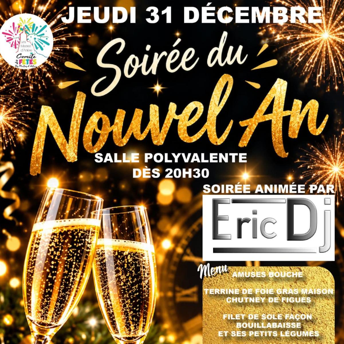 Soirée du Nouvel An : réveillon dansant le 31 décembre