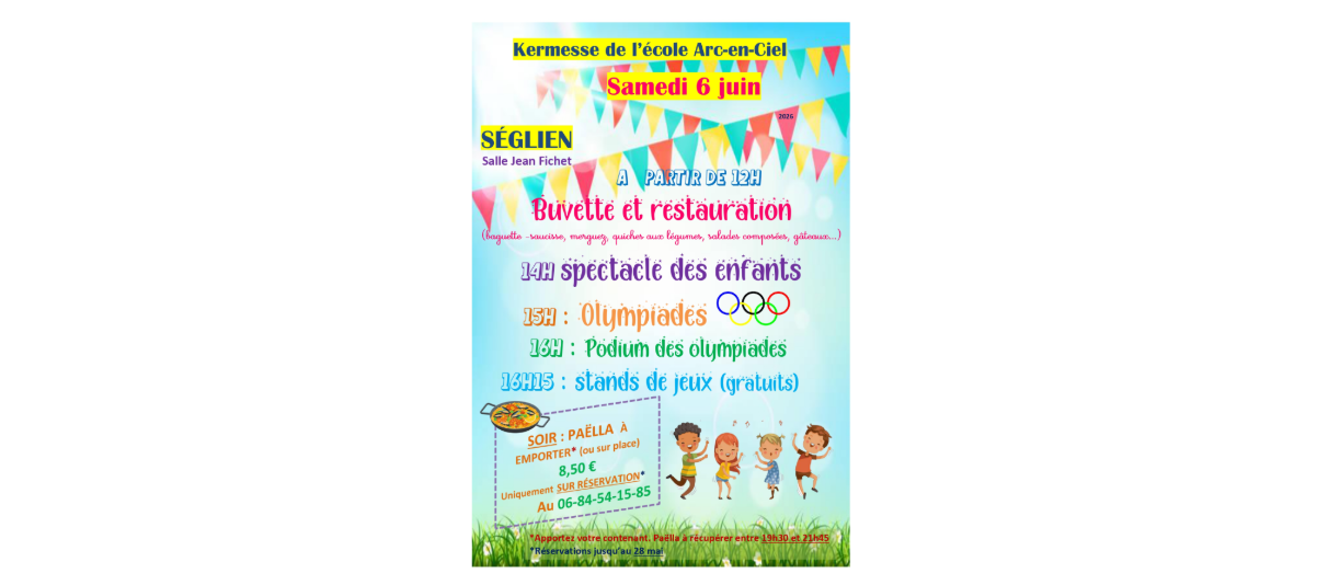 KERMESSE DE L'ÉCOLE ARC-EN-CIEL ET REPAS PAËLLA