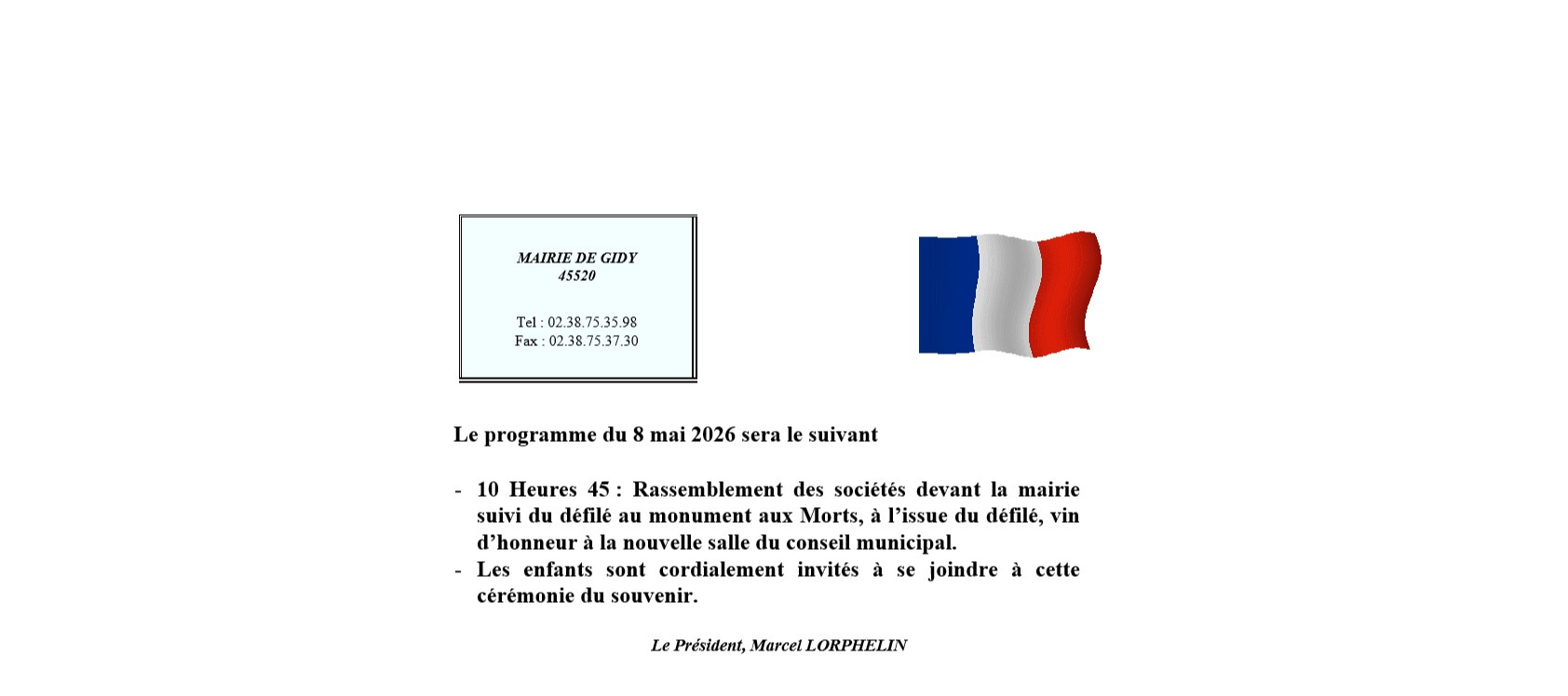 Commémoration du 08 mai 2026