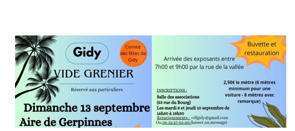 Vide-grenier du Comité des Fêtes à Gidy