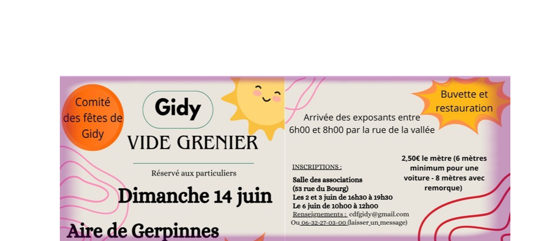 Vide-grenier du Comité des Fêtes à Gidy