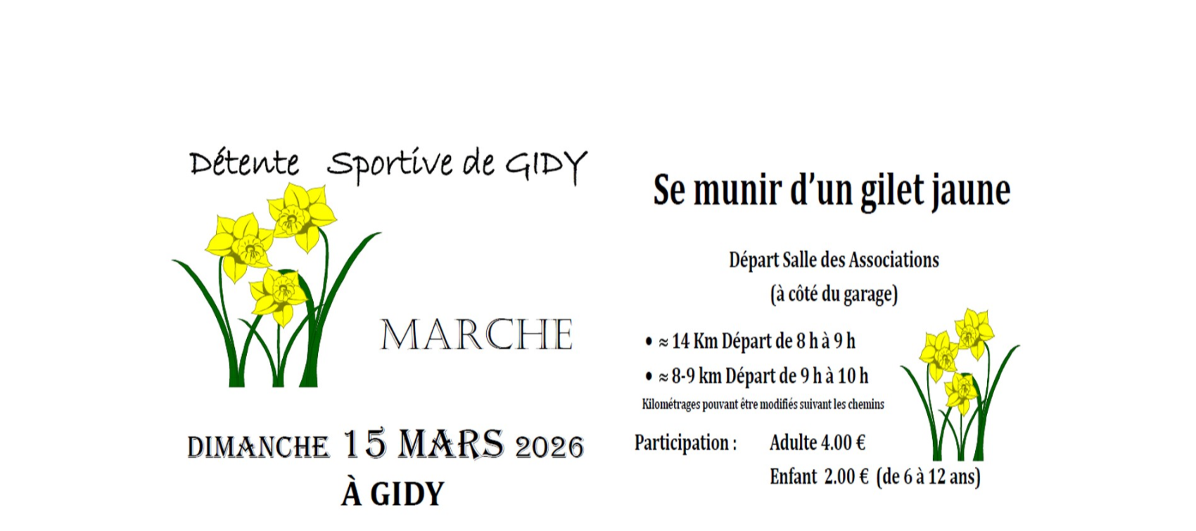Marche des Jonquilles - Détente Sportive de Gidy