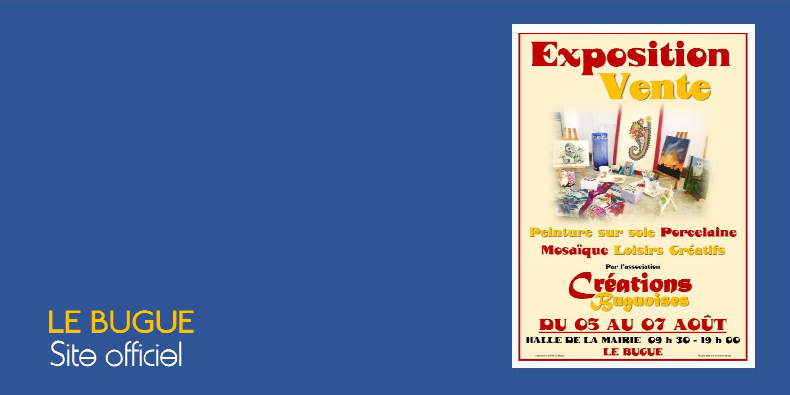 EXPOSITION-VENTE Peinture sur soie, loisirs créatifs, porcelaine & mosaïque