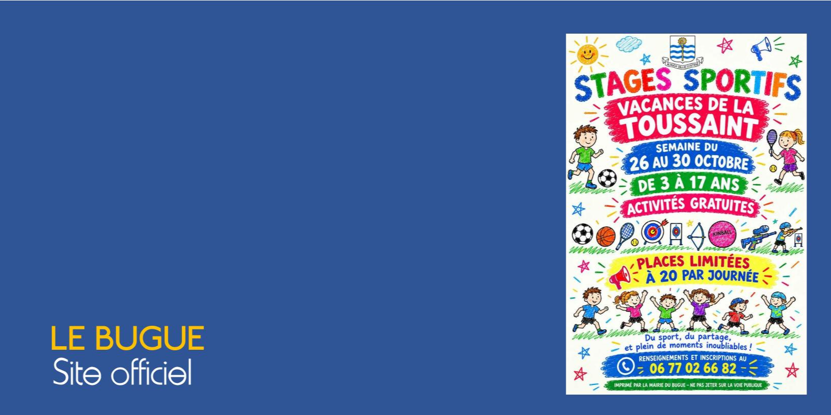 STAGES SPORTIFS - VACANCES DE LA TOUSSAINT