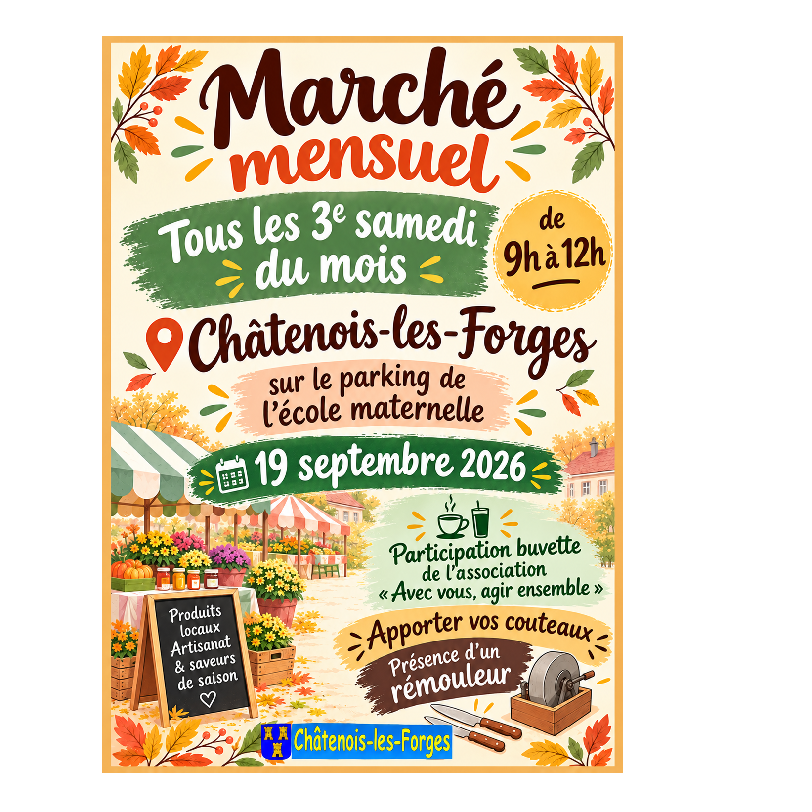 🍂 Marché mensuel à Châtenois-les-Forges ! 🍂