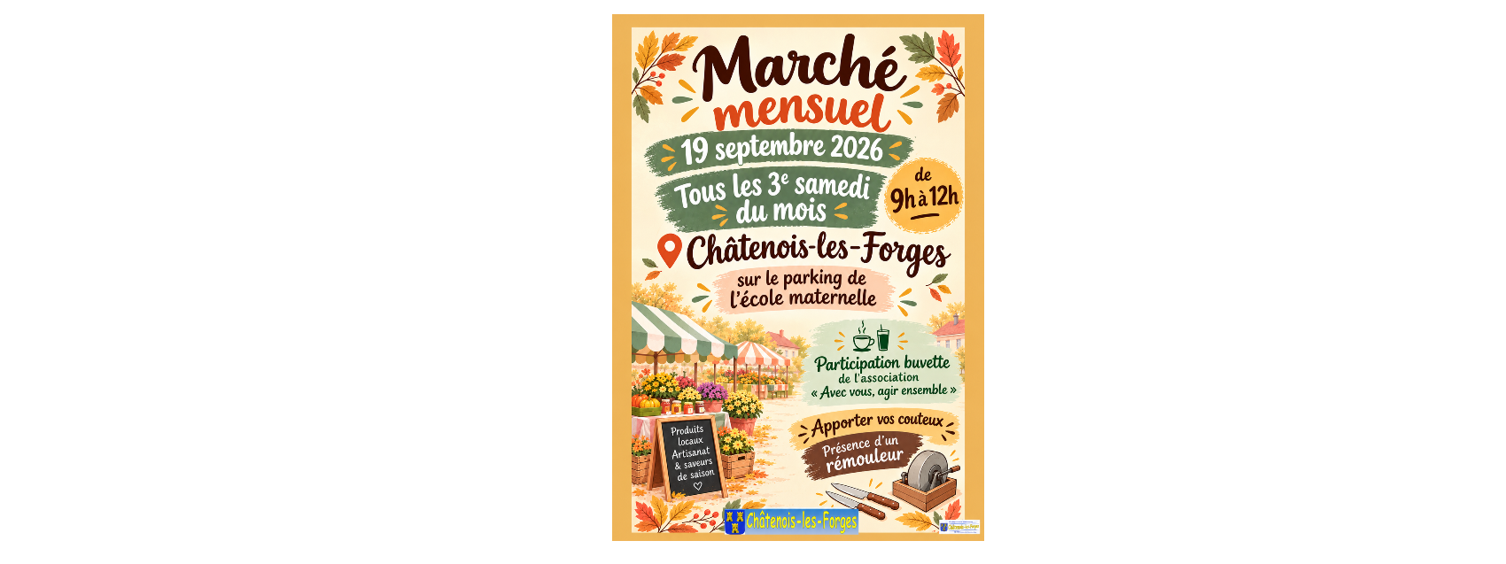 🍂 Marché mensuel à Châtenois-les-Forges ! 🍂