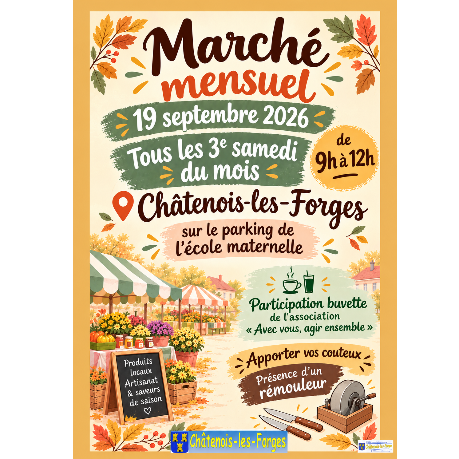 🍂 Marché mensuel à Châtenois-les-Forges ! 🍂