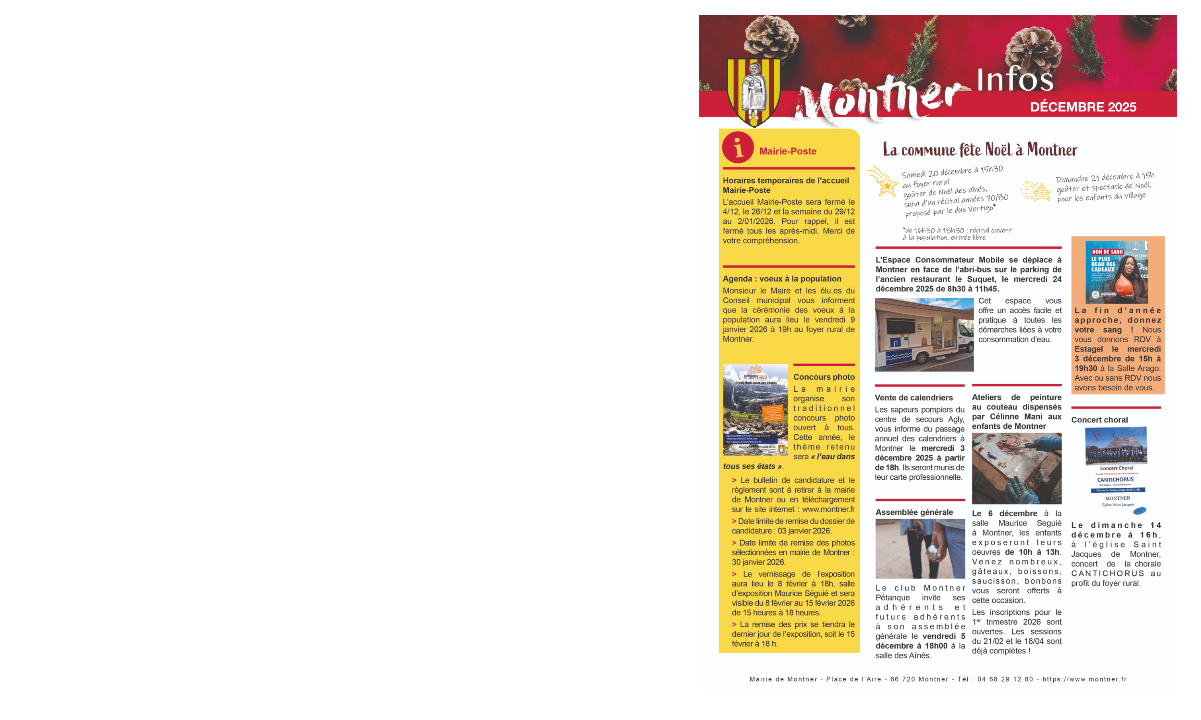 Les infos de décembre