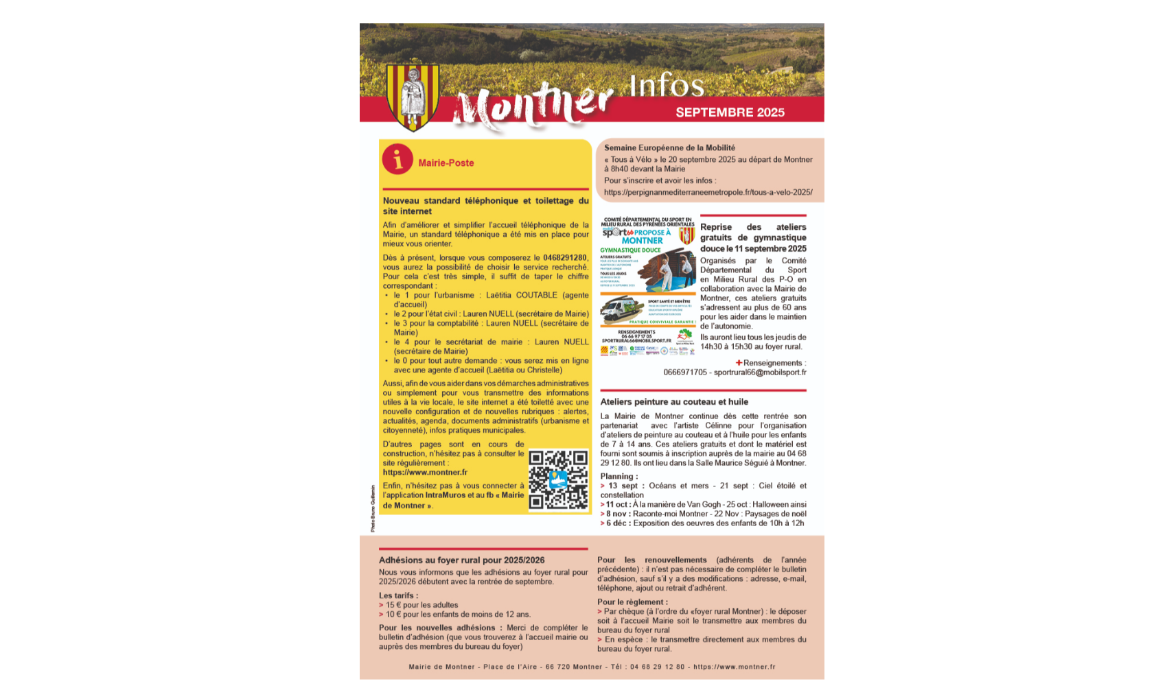 Les infos de septembre