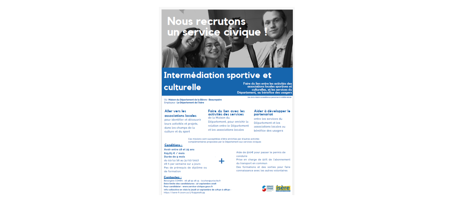 CAMPAGNE DE RECRUTEMENT DE VOLONTAIRES EN SERVICE CIVIQUE