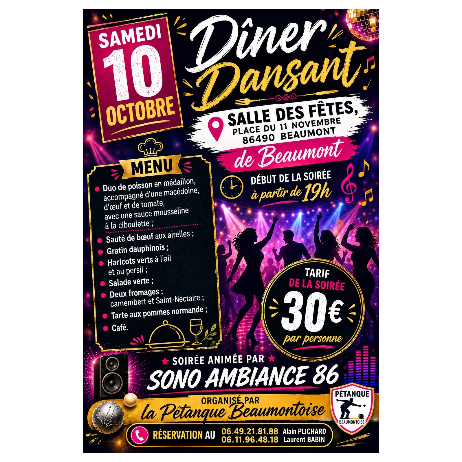 UN DÎNER… ET UNE PISTE DE DANSE !