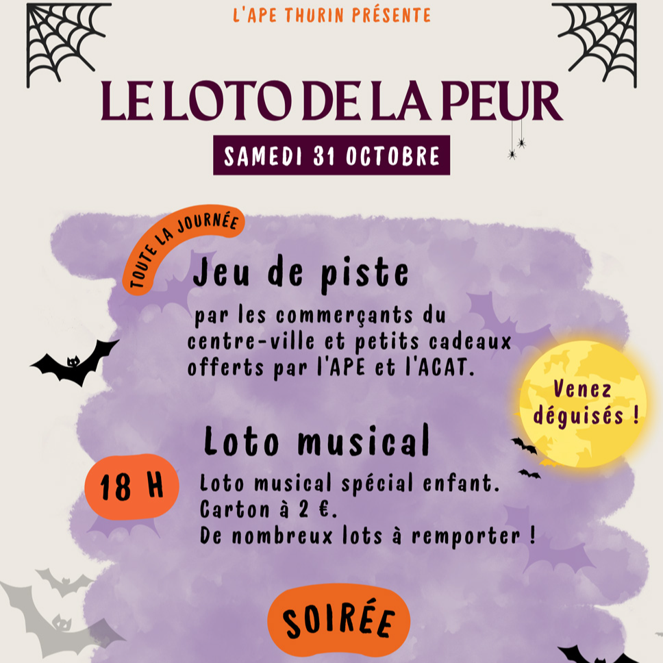 L’APE de l’école Thurin organise son Loto de la peur 👻