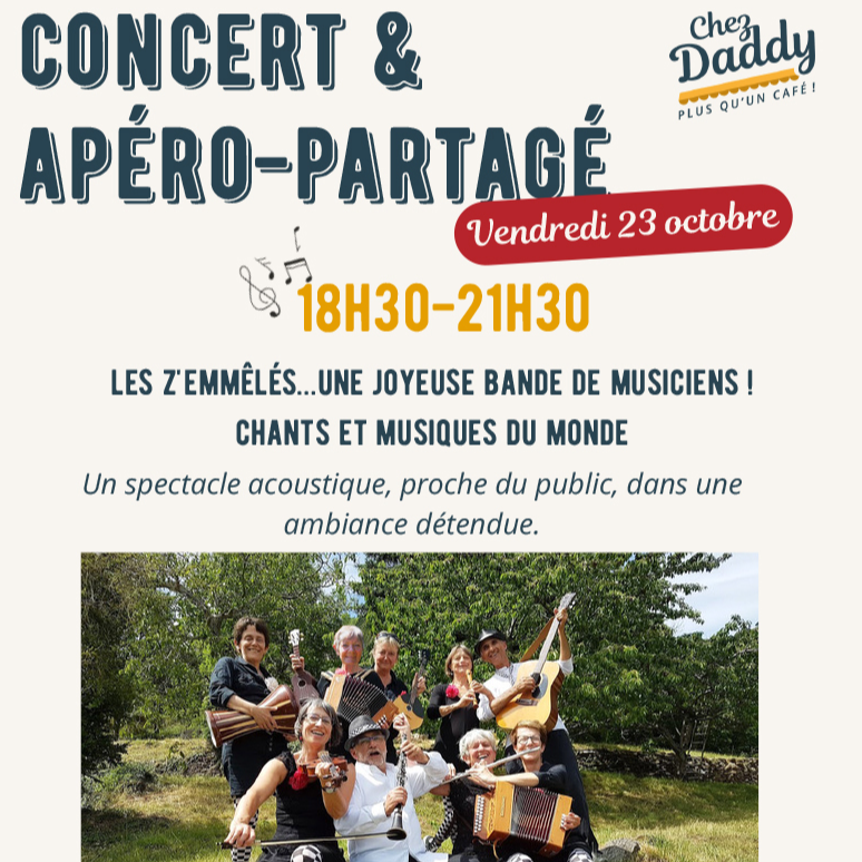 Soirée apéro et concert avec les Z’emmêlés