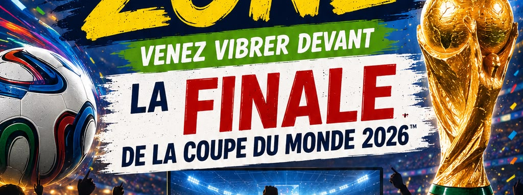 Ecran géant au stade : Finale de la coupe du monde de football