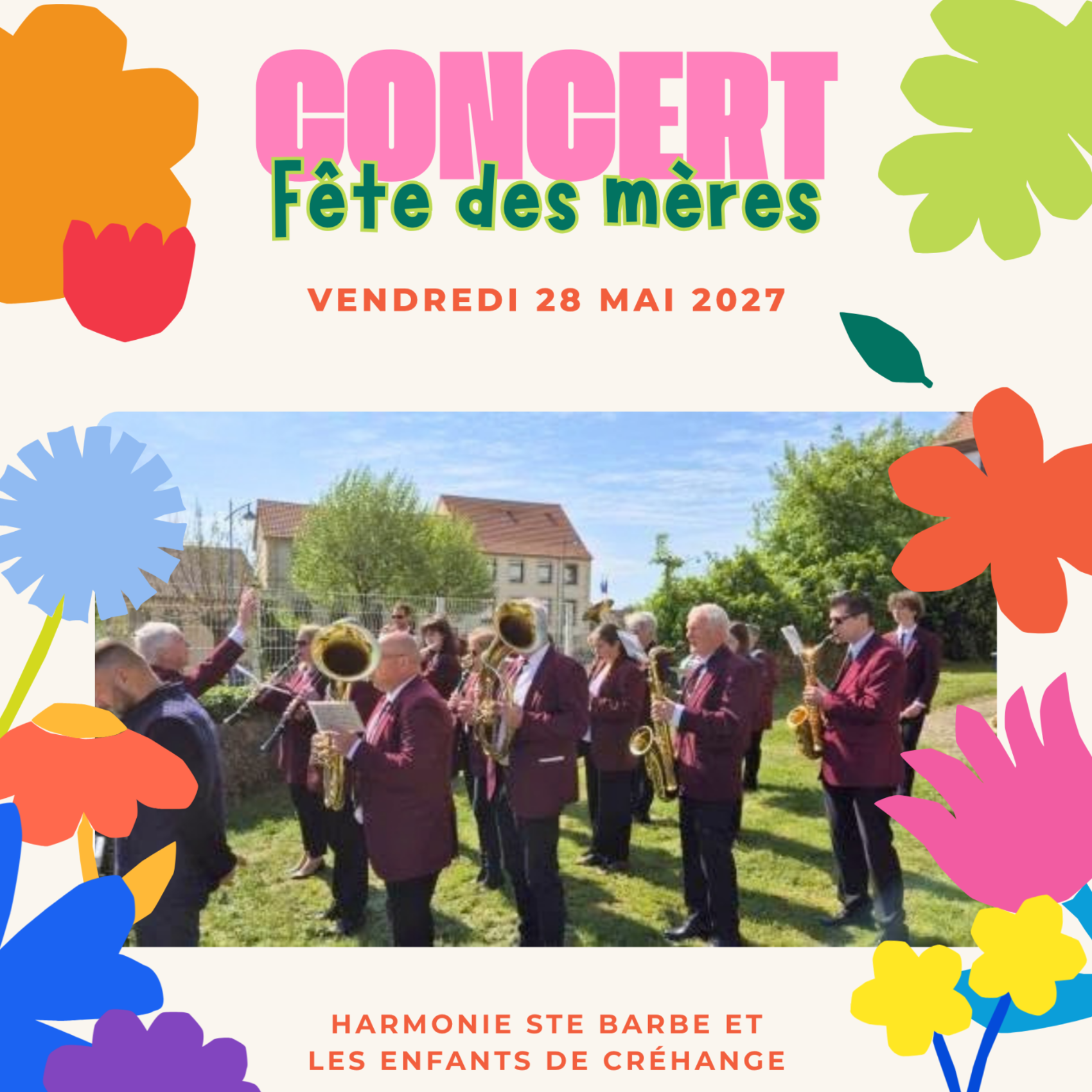 CONCERT DE LA FETE DES MERES Harmonie Ste Barbe de Folschviller et les enfants de Créhange