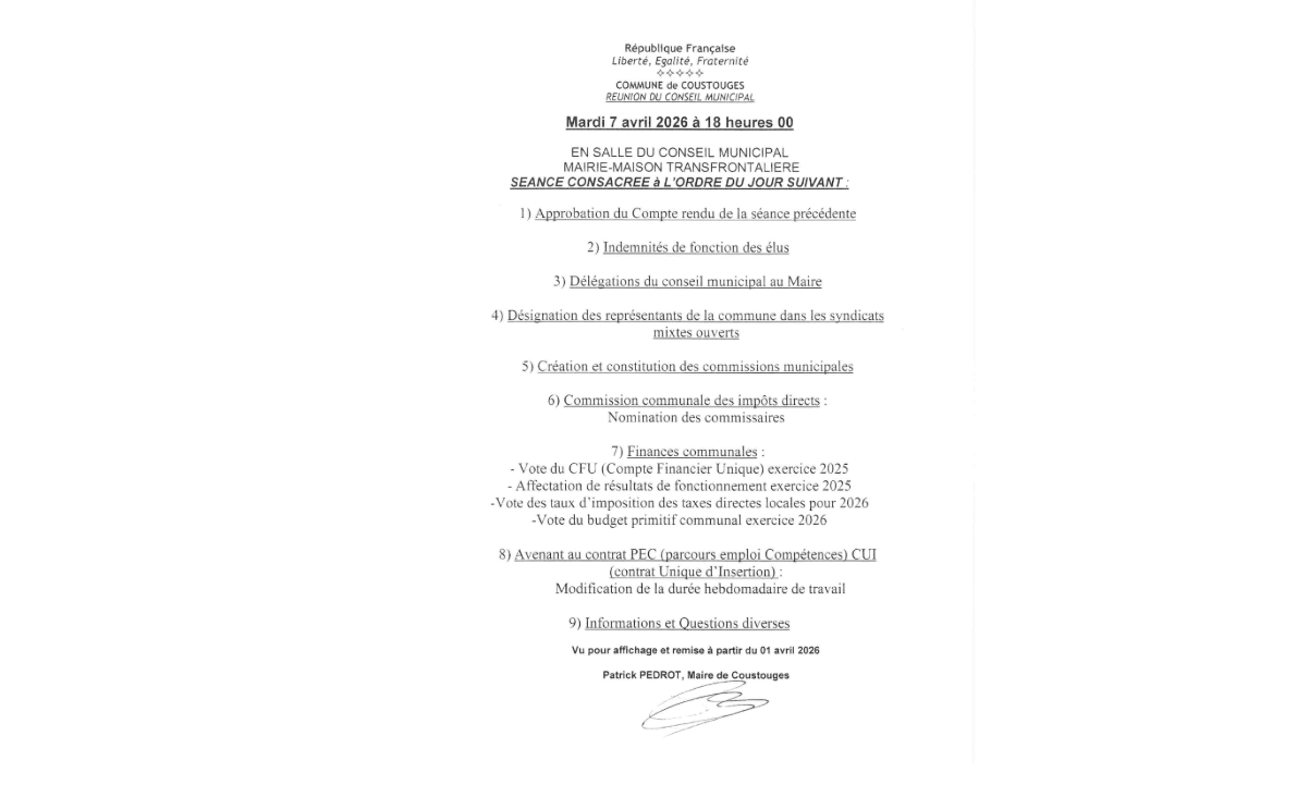 Réunion du conseil municipal