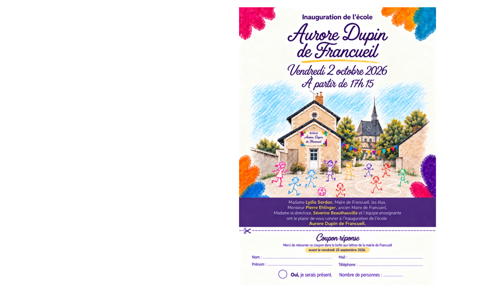 Inauguration de l'école Aurore Dupin de Francueil