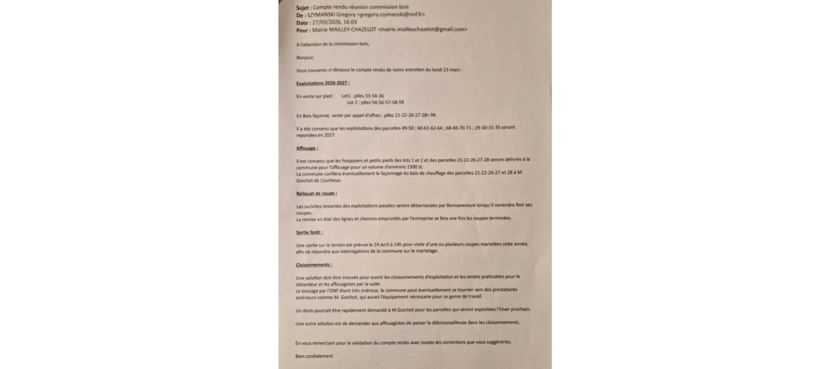 Visite de la forêt communale avec l'agent ONF