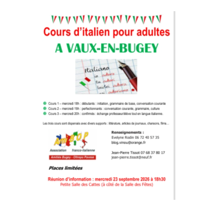 Cours d'italien pour adultes