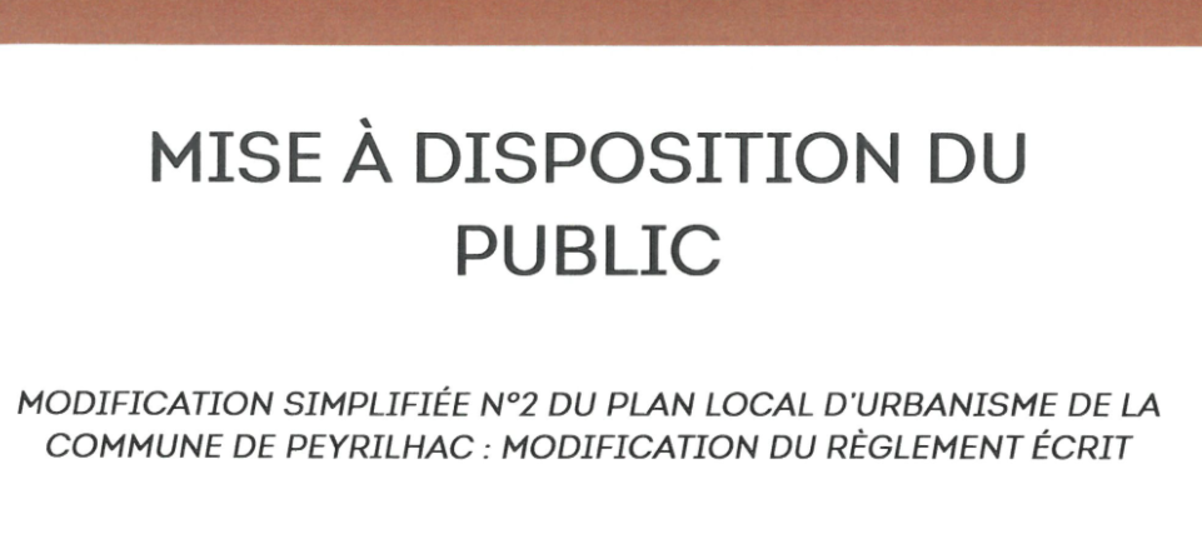 Modification simplifiée n°2 du PLU de Peyrilhac