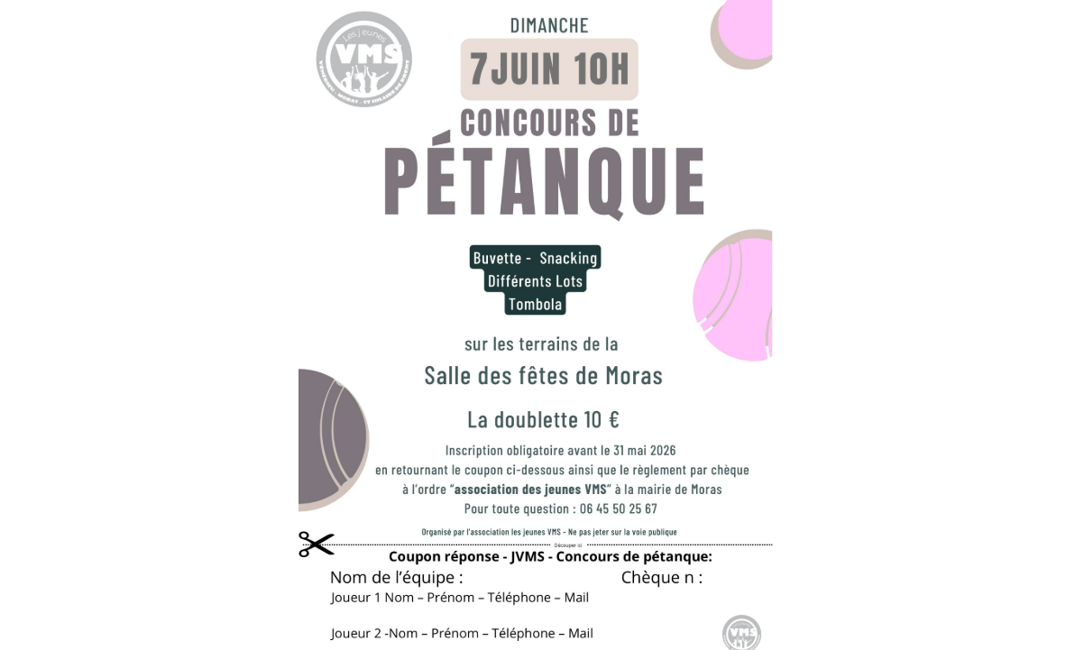 Concours de pétanque du club des jeunes