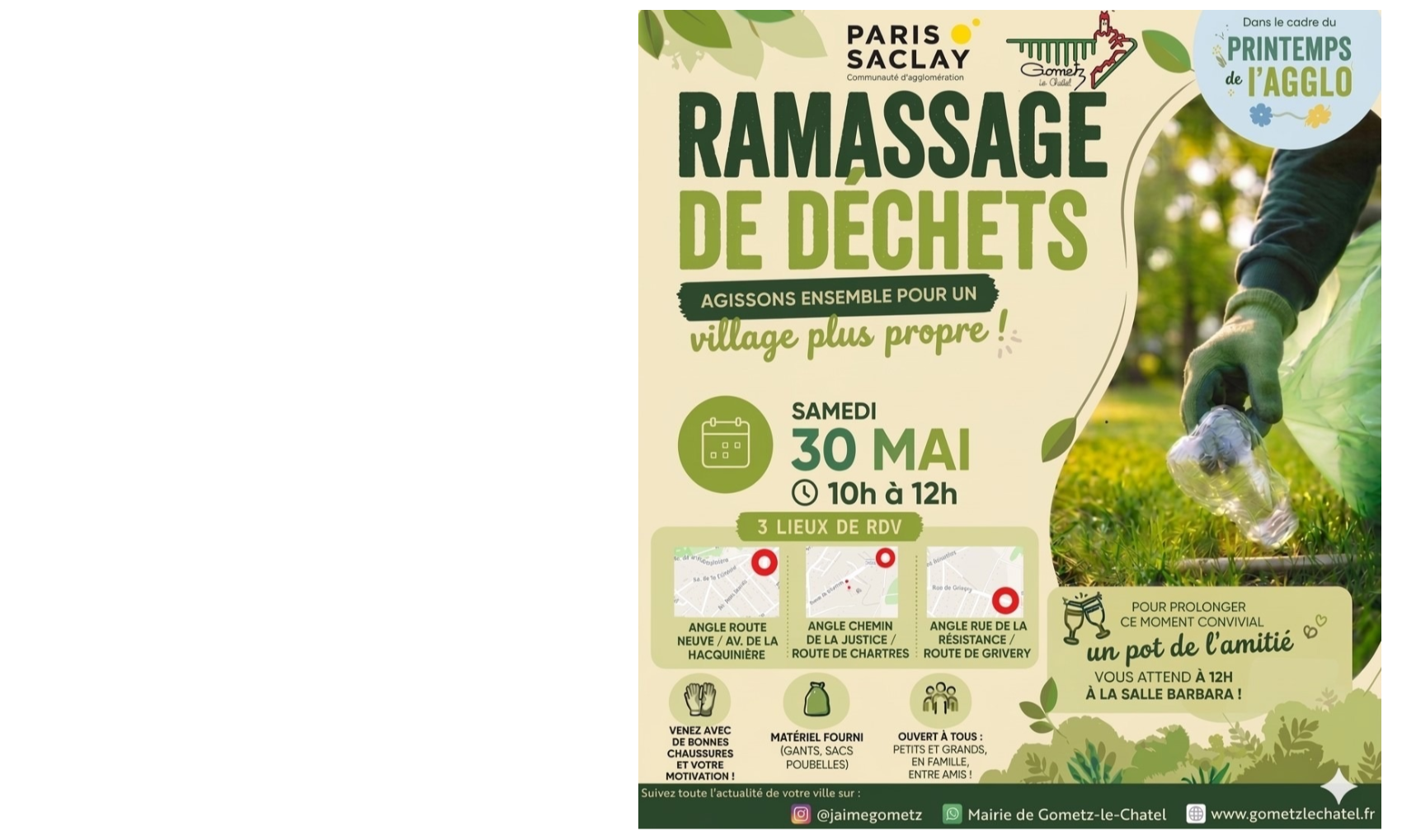 Ramassage des déchets  Samedi 30 mai 10h 12h
