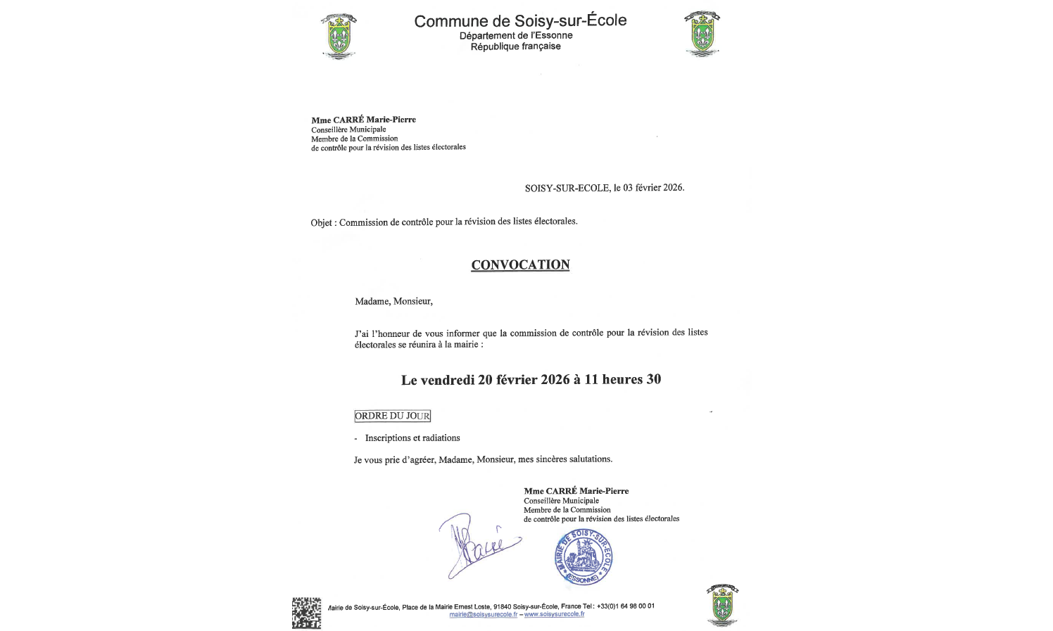 Commission de contrôle chargée de la régularité de la liste électorale