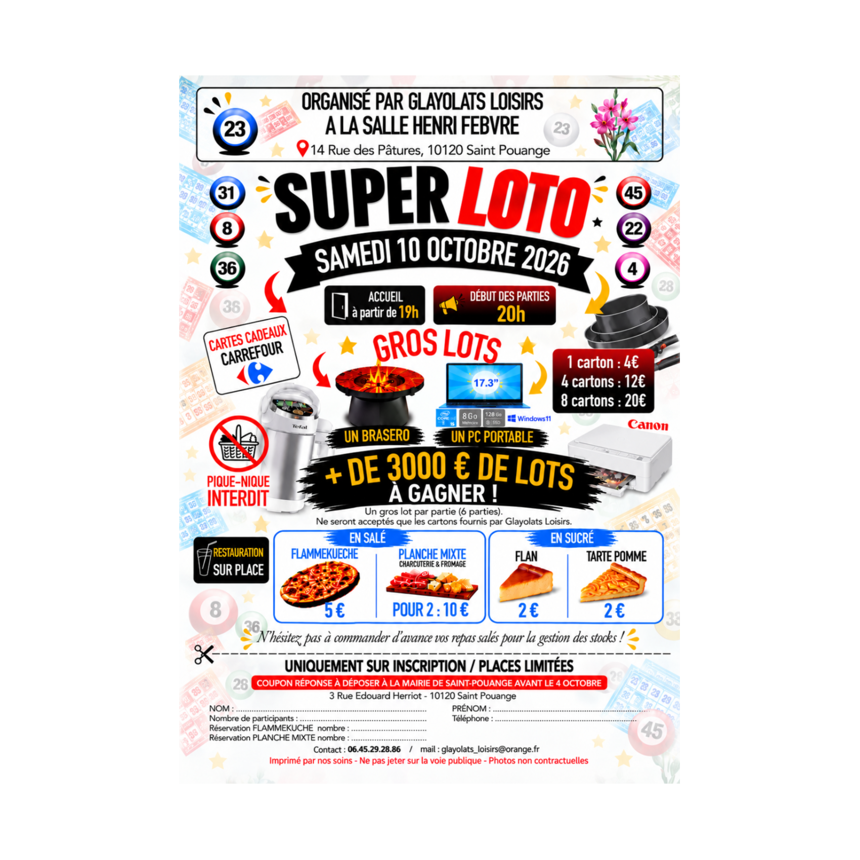 Super Loto de Glayolats Loisirs à Saint-Pouange