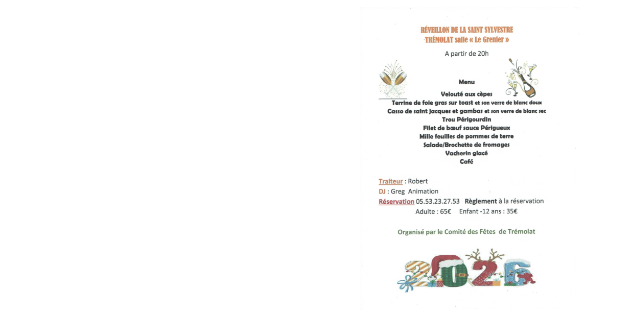 Réveillon de la St Sylvestre