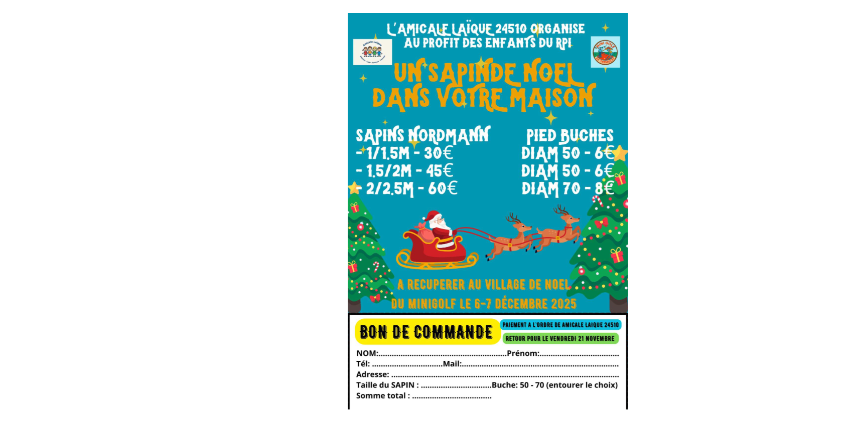 Vente de sapin de Noël