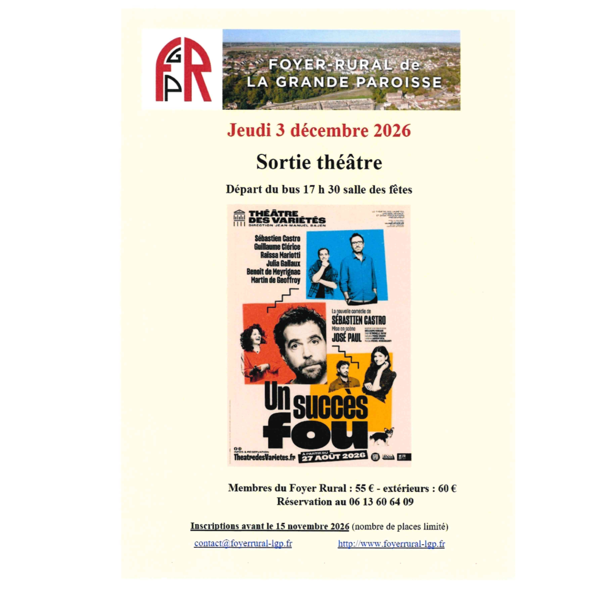 Sortie Théâtre " Un succès fou"
