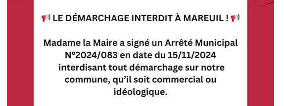 Interdiction du démarchage à Mareuil‑lès‑Meaux