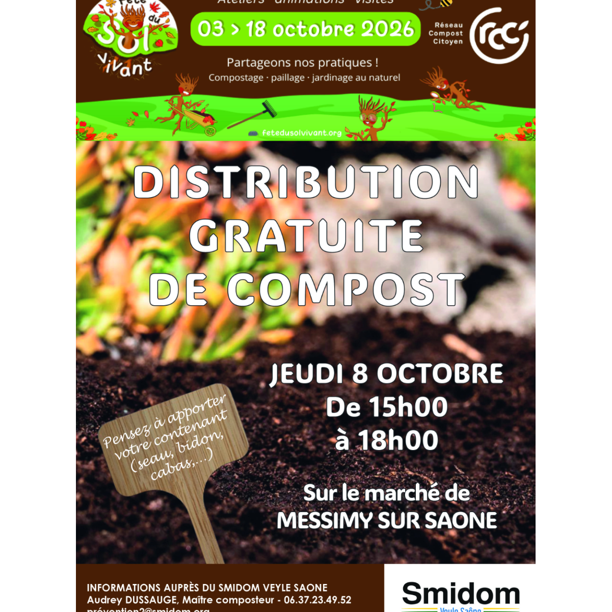 "Fête du Sol Vivant" - Distribution gratuite de compost - Messimy sur Saône