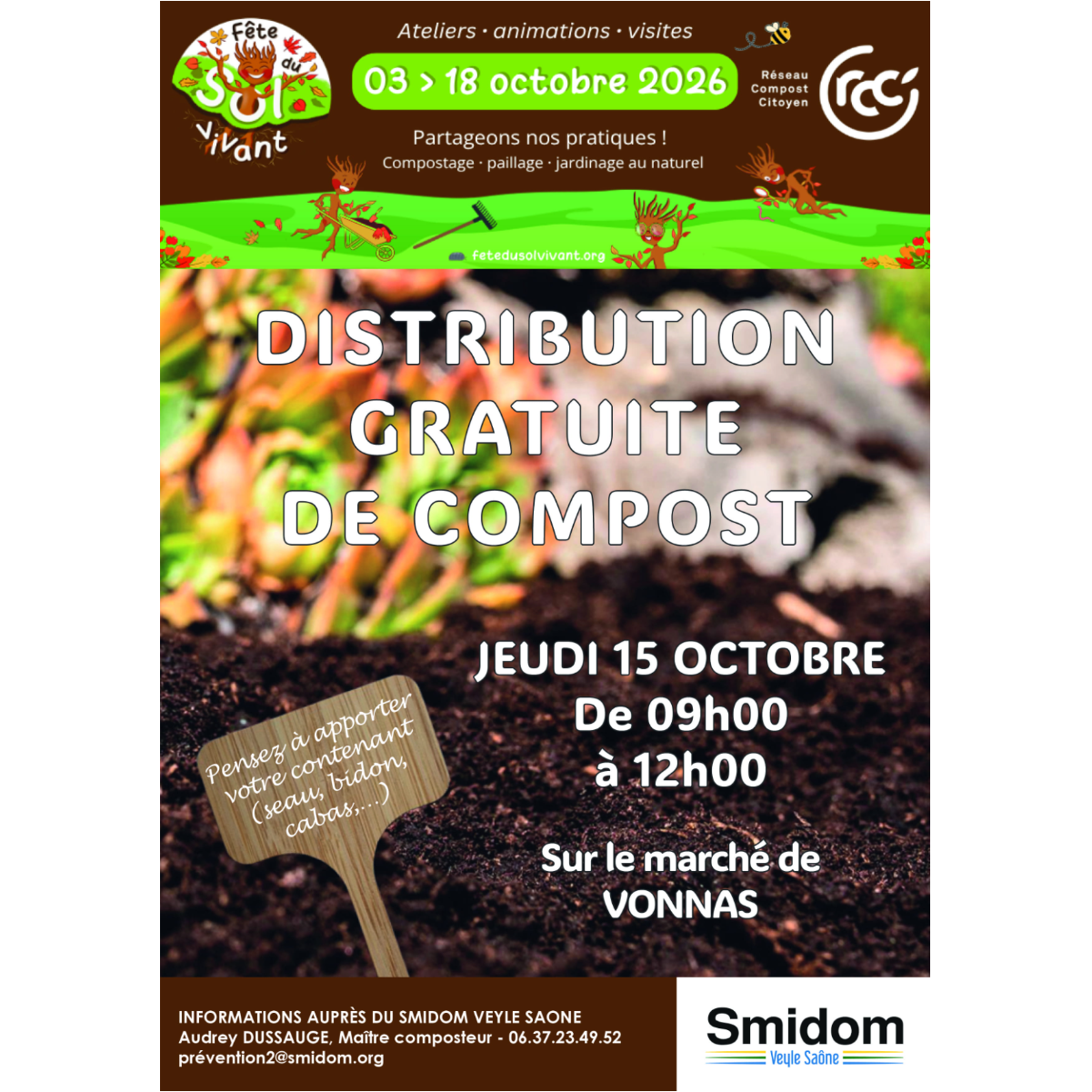 "Fête du Sol Vivant" - Distribution gratuite de compost - Vonnas