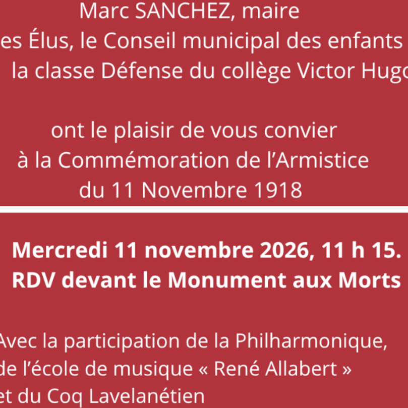 Cérémonie commémorative du 11 Novembre 1918